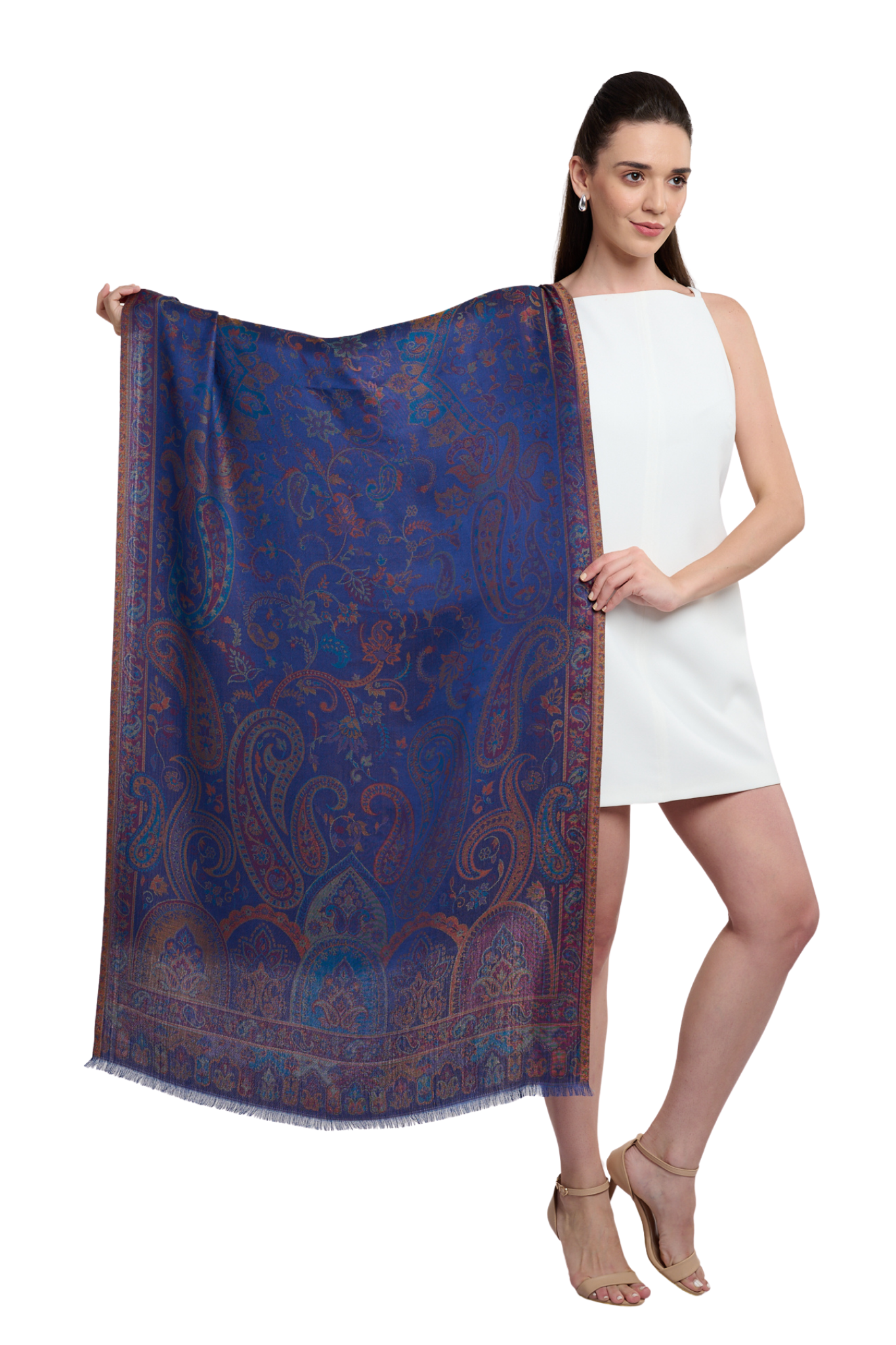 Imperial Paisley Silk Jamawar Scarf