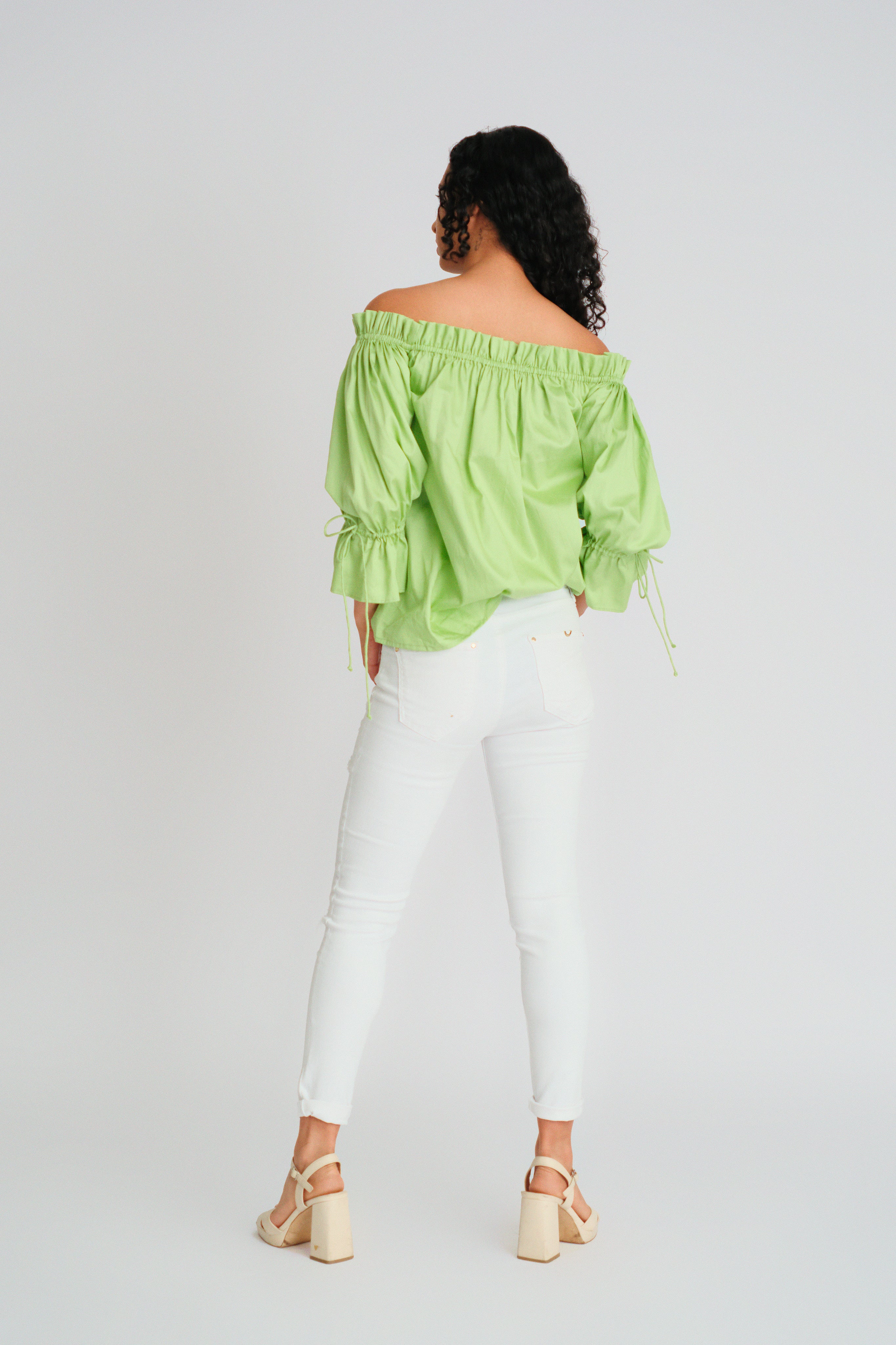 Green off Shoulder top