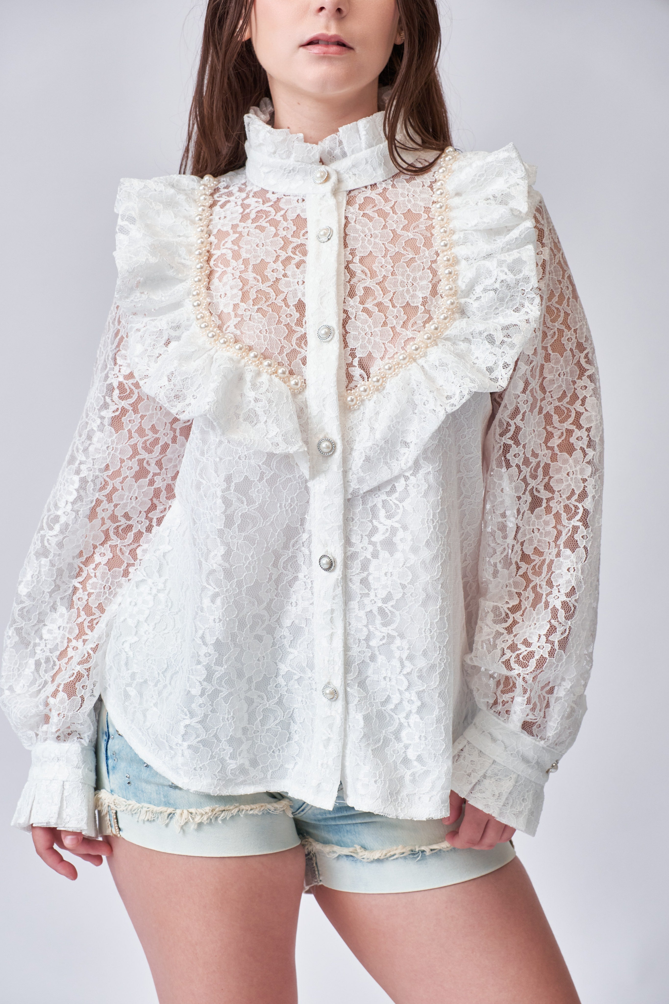 Cream Lace Top