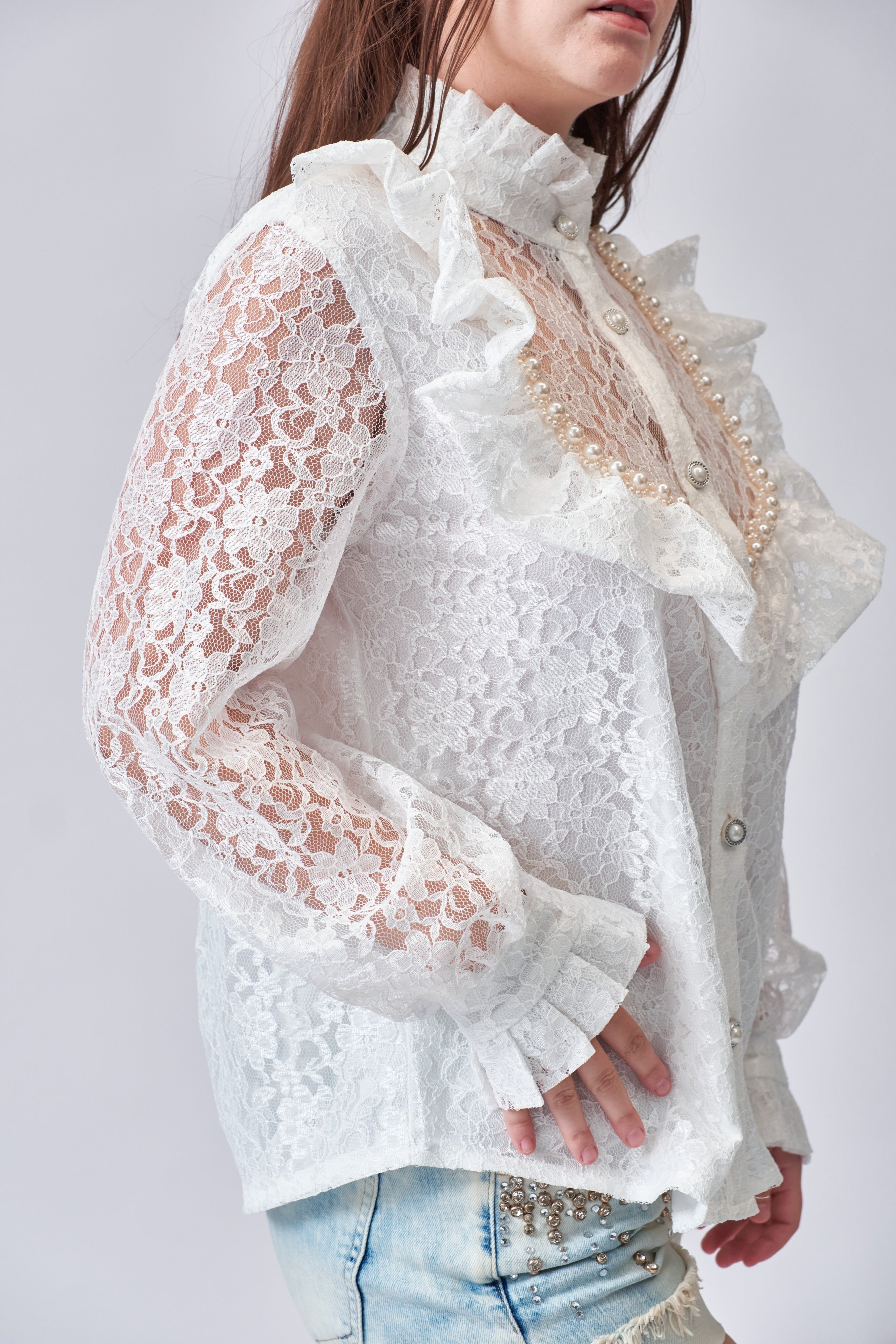 Cream Lace Top