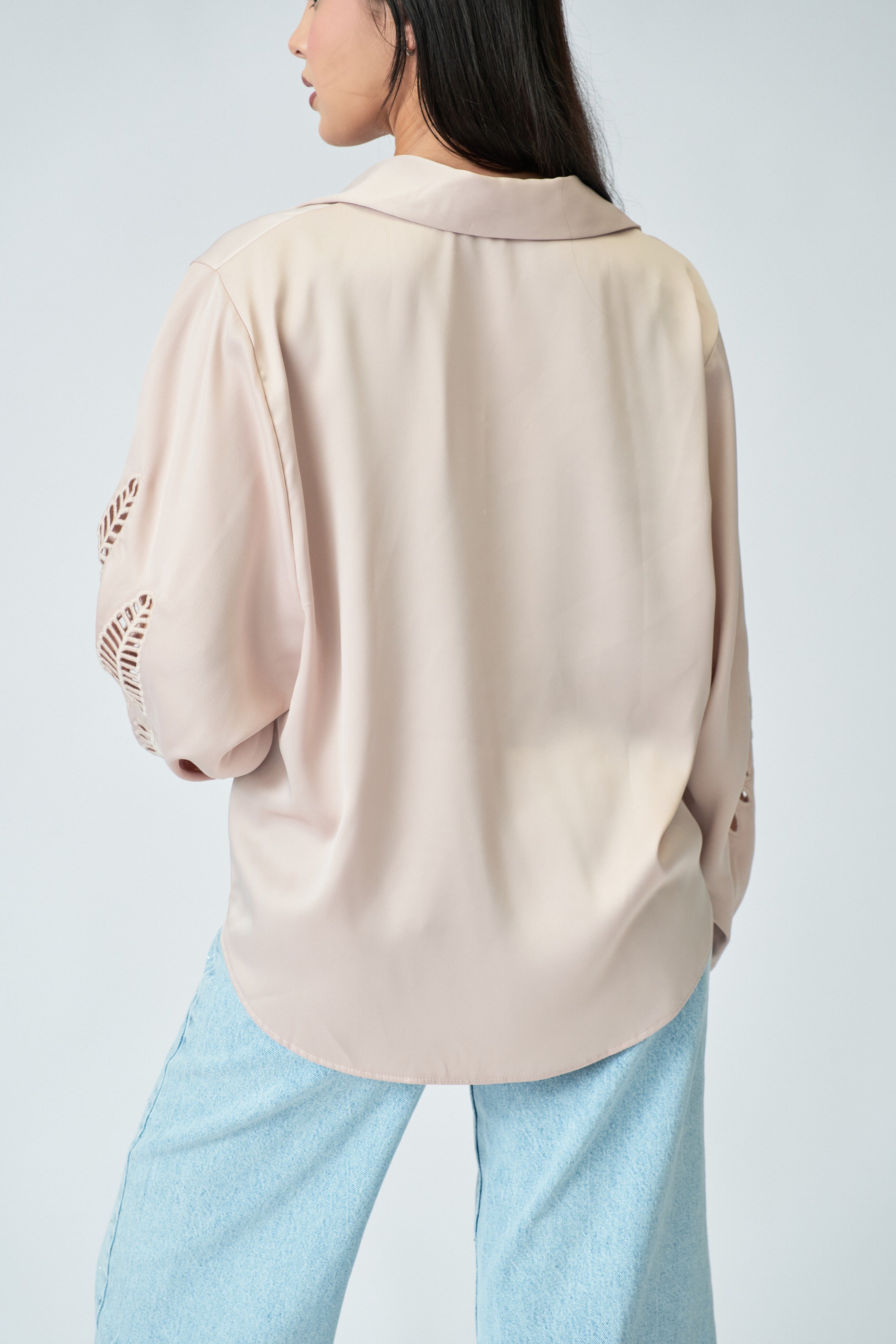 Beige Cutwork shirt