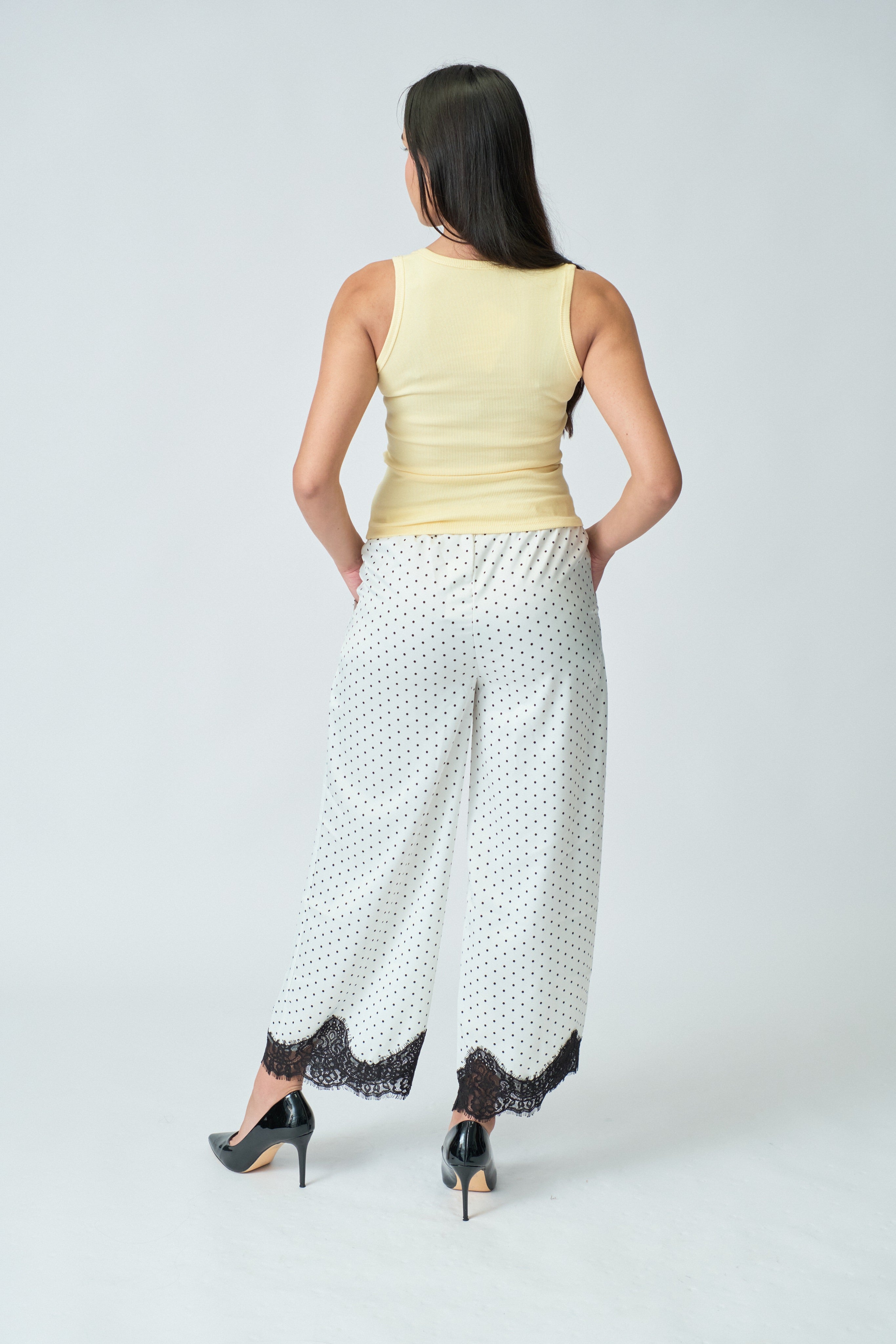 white Polka dots Pants