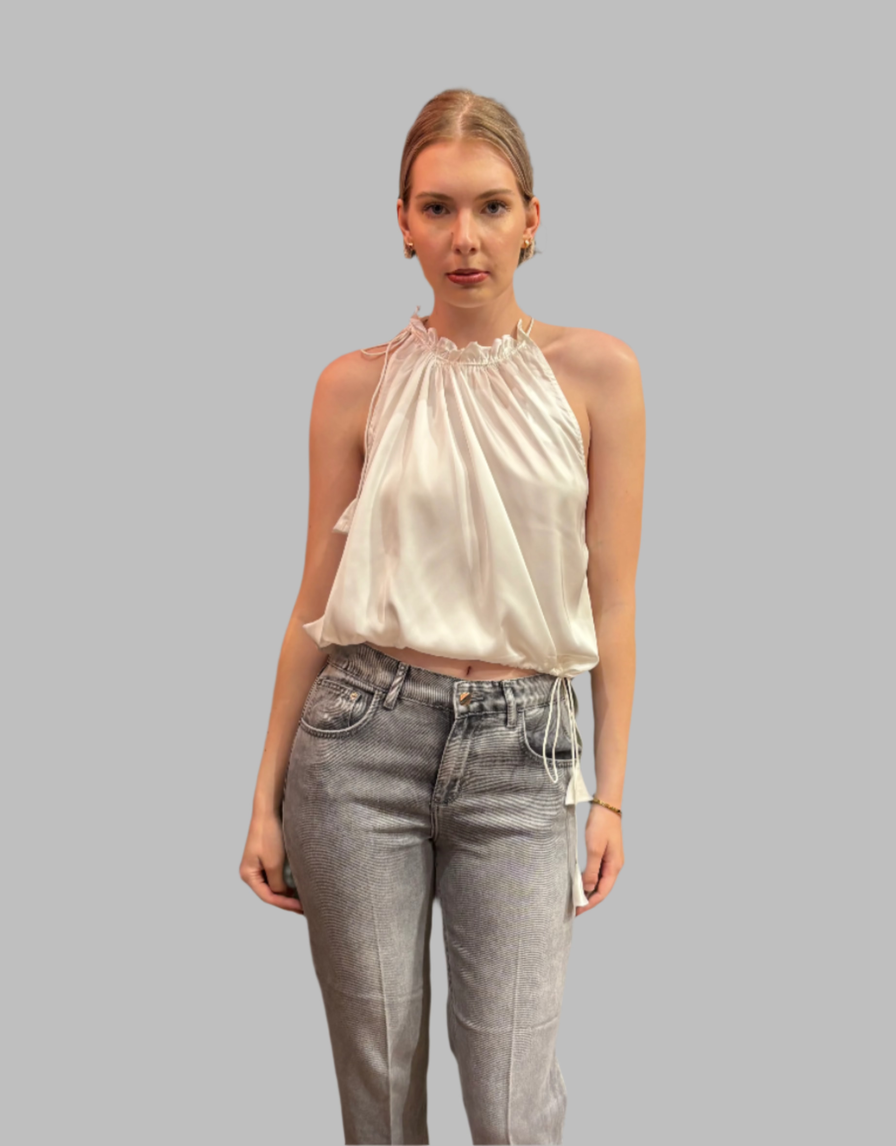 Minuit Cream Halter Top